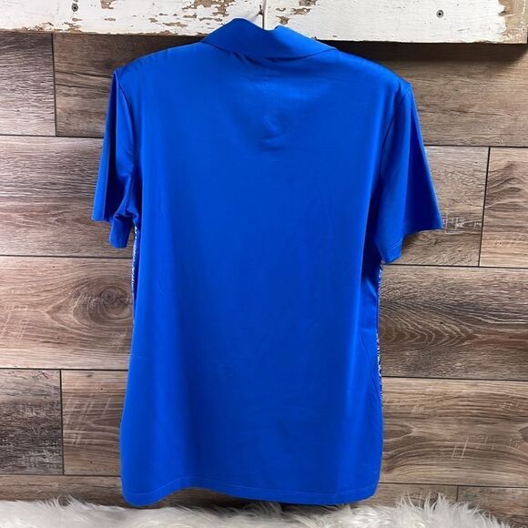 Coral Bay Golf Womens 1/4 Zip Polo Shirt , Blue Silver Metallic Accents, Size S - Picture 6 of 6